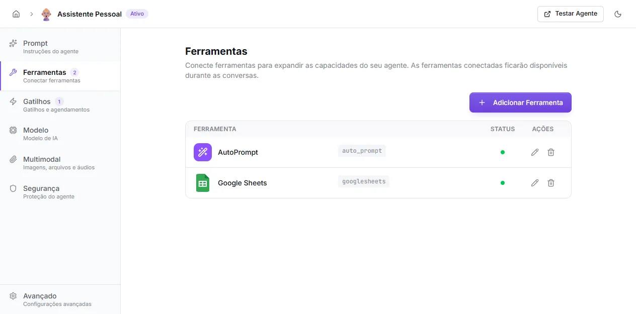Tools tab with two active tools